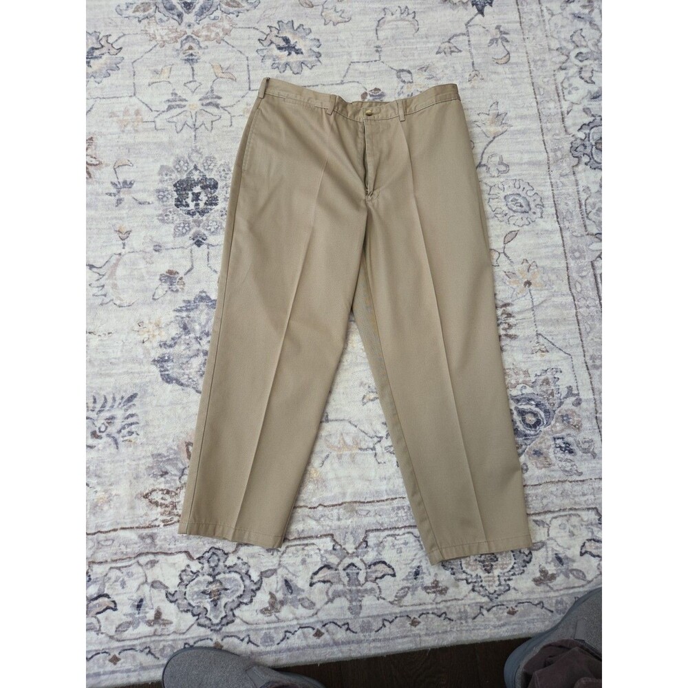 #477 VTG LL Bean Men's Brown Double L Chinos 38x29 Classic Fit Khakis Cotton